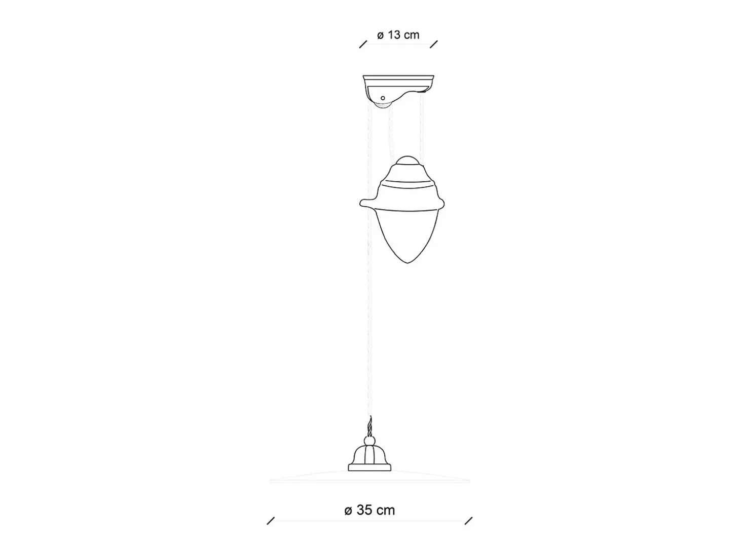 Lampadario Vintage Saliscendi B&W Metallo Smaltato Nero E Bianco 1 Luce E27 35Cm