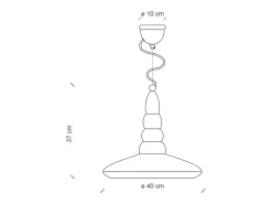 Clearance Ferroluce Lampadario Vintage Vague Vintage Ferro E Ceramica 1 Luce E27 40Cm Verde