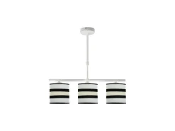 AKUNADECOR Lámpara Suspendida^Lampara Lineal 3 Luces Modelo Karla Blanca/beis Regulable Blanco