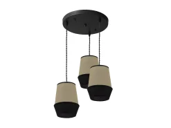 AKUNADECOR Plafón^Lampara Circular 3 Luces Color Saco/ Modelo Campana Negro