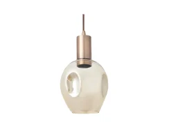 AKUNADECOR Lámpara Suspendida^Lampara Colgante Meteoro 1xe27 Cuero / Ambar Regx14 3 Oquedades De . Dorado