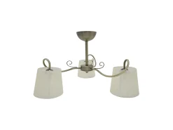 AKUNADECOR Lámpara Suspendida^Lampara Cuzco De Tres Luces Con Pantalla Beige, Cuero Sat. 37x60x60 Cm Dorado