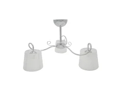 AKUNADECOR Lámpara Suspendida^Lampara De 3 Luces Con Pantalla Blanca, Modelo Cuzco Cromo Plateado