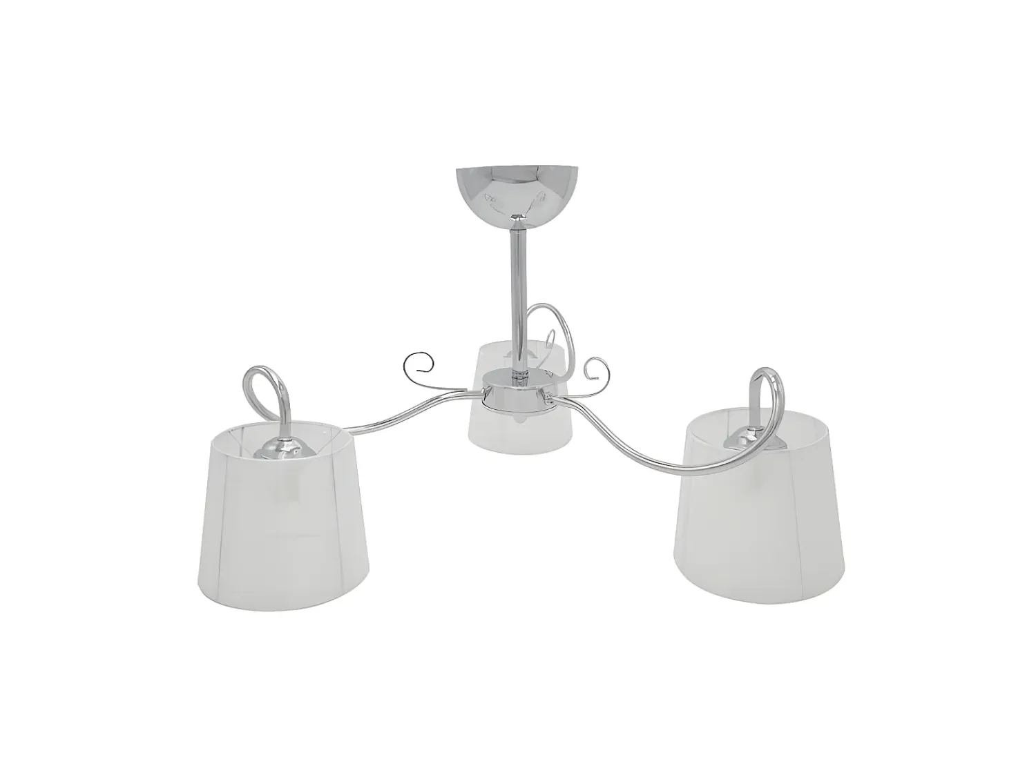 AKUNADECOR Lámpara Suspendida^Lampara De 3 Luces Con Pantalla Blanca, Modelo Cuzco Cromo Plateado