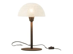 Lampara de mesa seta bolas hierro brillante blanco/negro Alt. 36