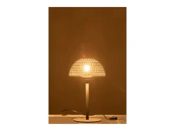 Lampara de mesa seta bolas hierro brillante blanco/negro Alt. 36