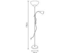 Lampara De Pie Con Doble Iluminacion Modelo Varese Blanco