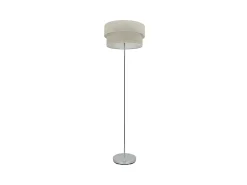 Lampara De Pie Con 1luz Modelo Doble Smile Cemento Gris