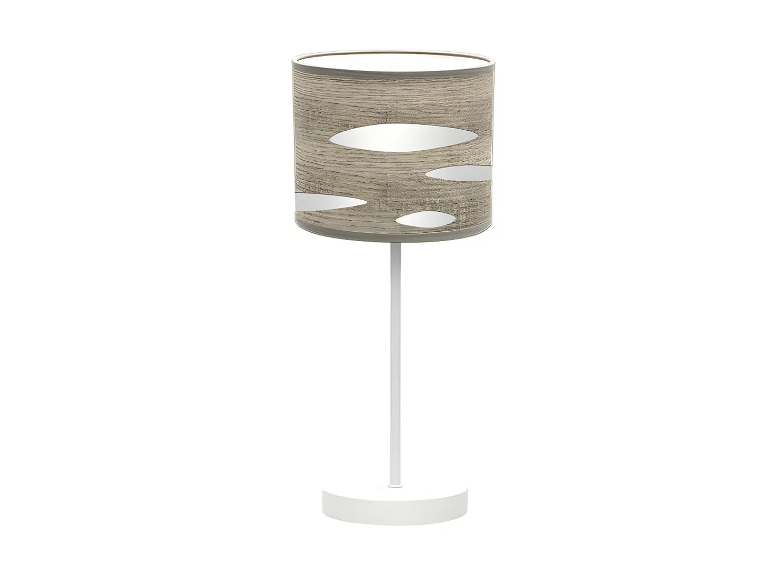AKUNADECOR Lámpara De Mesa^Lampara De Sobremesa Color Madera Gris Modelo Odra Blanco