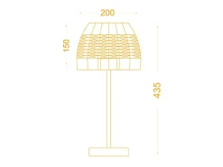 Hot Lampara de sobremesa Sotero 60W mimbre marrón/natural Ø20x43,5 cm Color natural claro