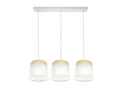 AKUNADECOR Lámpara Suspendida^Lampara Lineal /natural Mmodelo Kandy 3 Luces Regulable Blanco