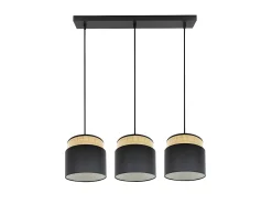 AKUNADECOR Lámpara Suspendida^Lampara Lineal Modelo Kandy 3 Luces Natural/ Negro