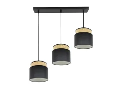 AKUNADECOR Lámpara Suspendida^Lampara Lineal Modelo Kandy 3 Luces Natural/ Negro