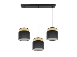 AKUNADECOR Lámpara Suspendida^Lampara Lineal Modelo Kandy 3 Luces Natural/ Negro