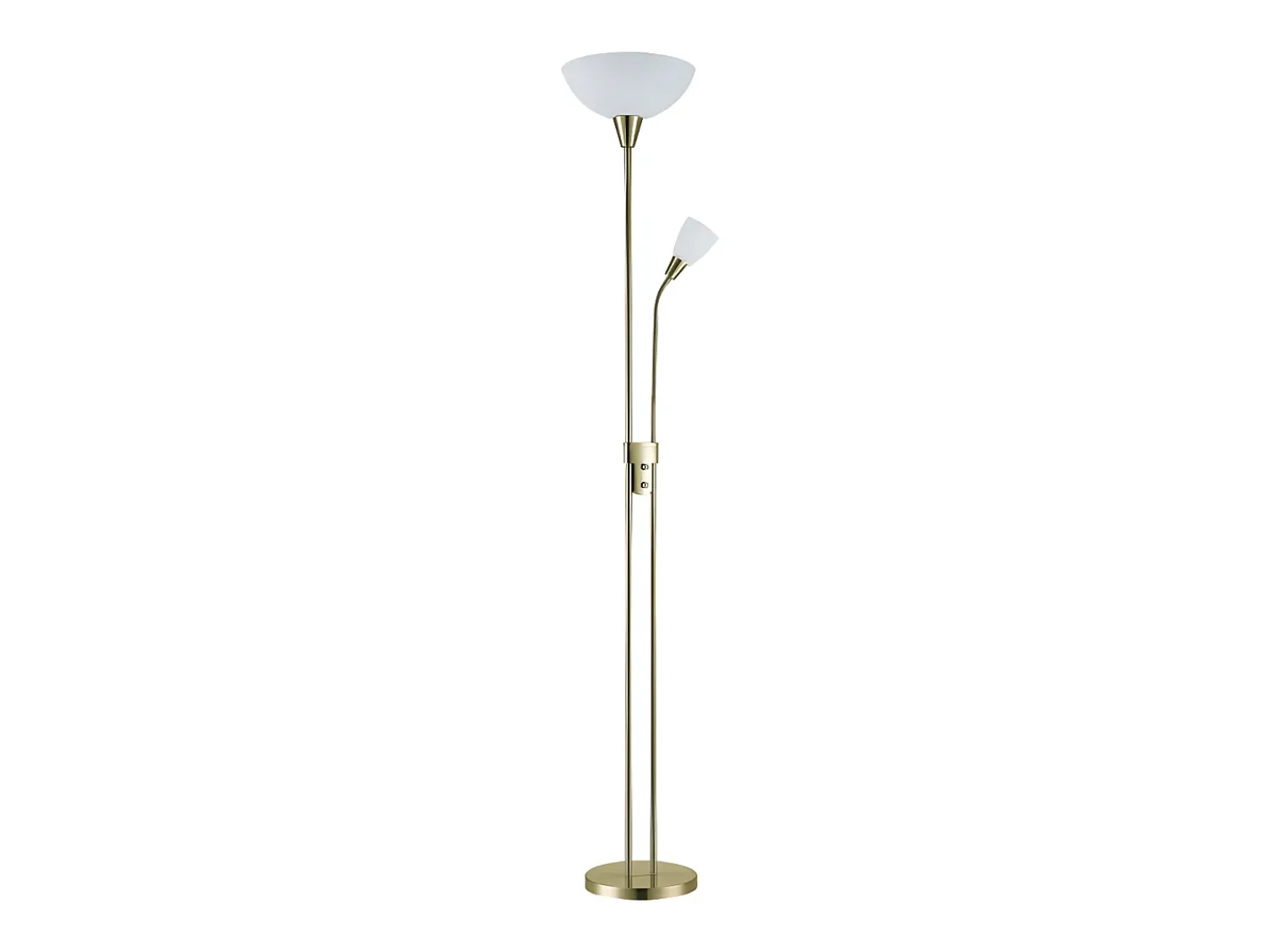 Online AKUNADECOR Lampara Pie De Salon Deneb Cuero, Con Punto Lector Dorado