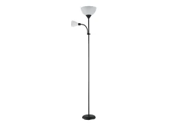AKUNADECOR Lámpara De Pie^Lampara Pie De Salon Negra Modelo Rigel Con Punto Orientable Blanco