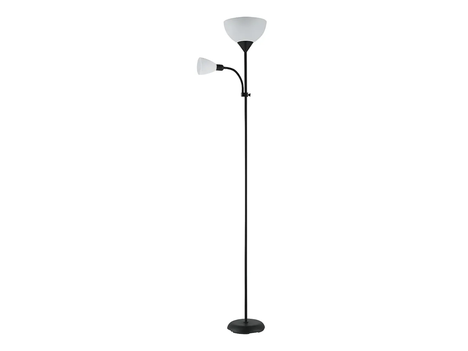 AKUNADECOR Lámpara De Pie^Lampara Pie De Salon Negra Modelo Rigel Con Punto Orientable Blanco