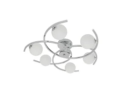 AKUNADECOR Plafón^Lampara Plafon 6 Luces Modelo Conil Color Cromo Plateado