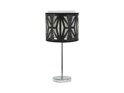 Best AKUNADECOR Lampara Sobremesa Cromo/madera Negra Modelo Katerina Plateado