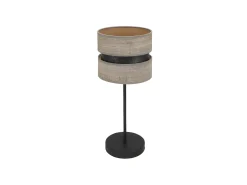 AKUNADECOR Lámpara De Mesa^Lampara Sobremesa De 1luz Modelo Colet /madera Gris Negro