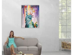 Outlet MCW Óleo Estatua de la Libertad pintado a mano Multicolor