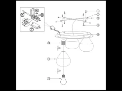 Aplique Para Pared^Lila - Lámpara de techo redonda d.40cm Fabas Luce - Aplique de pared con 3 bombillas LED E27 MAX 40W - Transparente