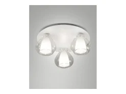 Aplique Para Pared^Lila - Lámpara de techo redonda d.40cm Fabas Luce - Aplique de pared con 3 bombillas LED E27 MAX 40W - Transparente