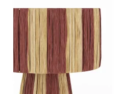 Rendez-Vous Déco Lámpara De Mesa^Lámpara a rayas naranja de hoja de palma - Soléa Terracota