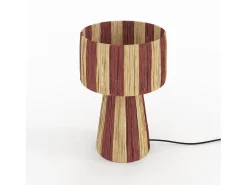 Rendez-Vous Déco Lámpara De Mesa^Lámpara a rayas naranja de hoja de palma - Soléa Terracota