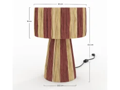 Rendez-Vous Déco Lámpara De Mesa^Lámpara a rayas naranja de hoja de palma - Soléa Terracota