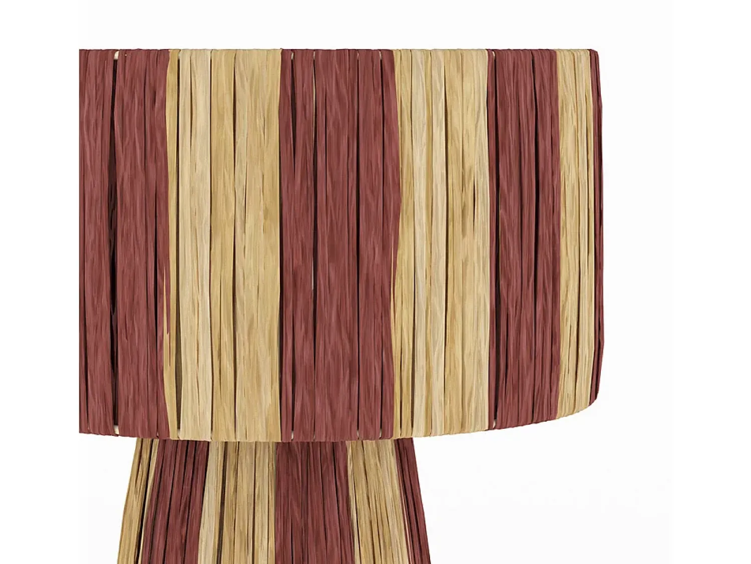 Rendez-Vous Déco Lámpara De Mesa^Lámpara a rayas naranja de hoja de palma - Soléa Terracota