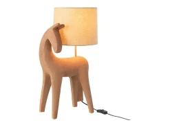 Lámpara caballo de resina marrón 32x23.5x56 cm