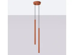 Clearance Sollux Lighting Lámpara colgante Brill moderno de acero - 2 fuentes luminosas 3000K - L.15 x A.104 cm - ocre Rojo