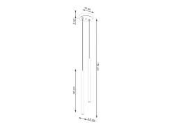 Clearance Sollux Lighting Lámpara colgante Brill moderno de acero - 2 fuentes luminosas 3000K - L.15 x A.104 cm - ocre Rojo