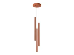 Sollux Lighting Lámpara Suspendida^Lámpara colgante Brill moderno de acero - 3 fuentes luminosas 3000K - L.19,5 x A.104 cm - ocre Rojo
