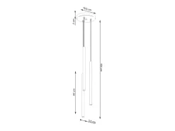 Sollux Lighting Lámpara Suspendida^Lámpara colgante Brill moderno de acero - 3 fuentes luminosas 3000K - L.19,5 x A.104 cm - ocre Rojo