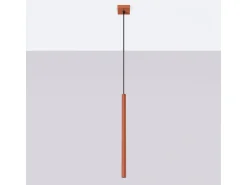 Clearance Sollux Lighting Lámpara colgante Brill moderno de acero - 1 fuentes luminosas 3000K - L.8 x A.114 cm - ocre Rojo