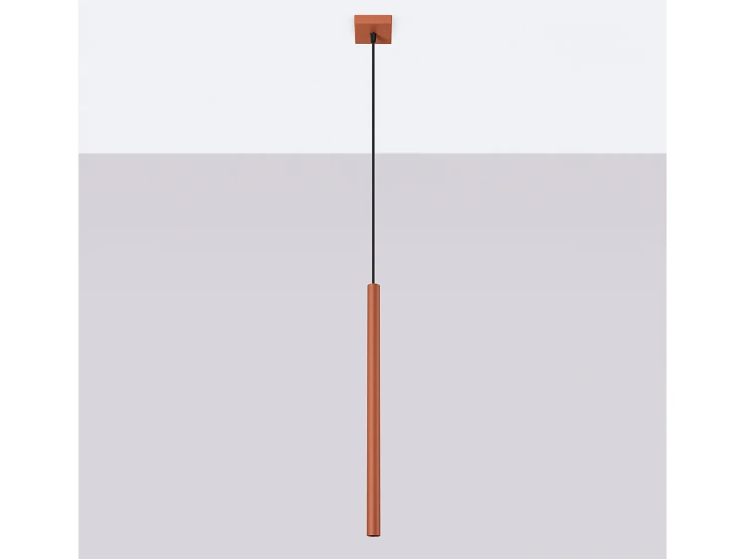 Clearance Sollux Lighting Lámpara colgante Brill moderno de acero - 1 fuentes luminosas 3000K - L.8 x A.114 cm - ocre Rojo