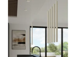 Clearance Sollux Lighting Lámpara colgante Brill moderno de acero - 1 fuentes luminosas 4000K - L.8 x A.114 cm - Beige