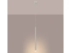 Clearance Sollux Lighting Lámpara colgante Brill moderno de acero - 1 fuentes luminosas 4000K - L.8 x A.114 cm - Beige