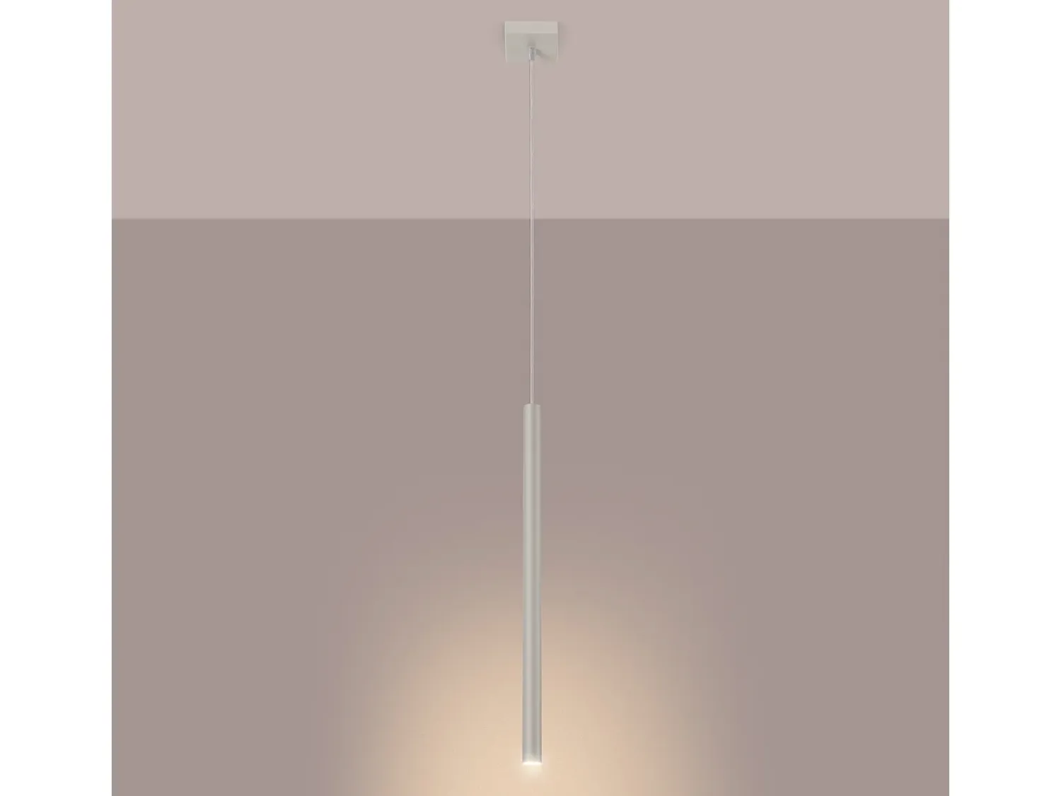 Clearance Sollux Lighting Lámpara colgante Brill moderno de acero - 1 fuentes luminosas 4000K - L.8 x A.114 cm - Beige