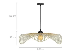 Rendez-Vous Déco Lámpara Suspendida^Lámpara colgante D75 cm en bambú - Jipi Negro