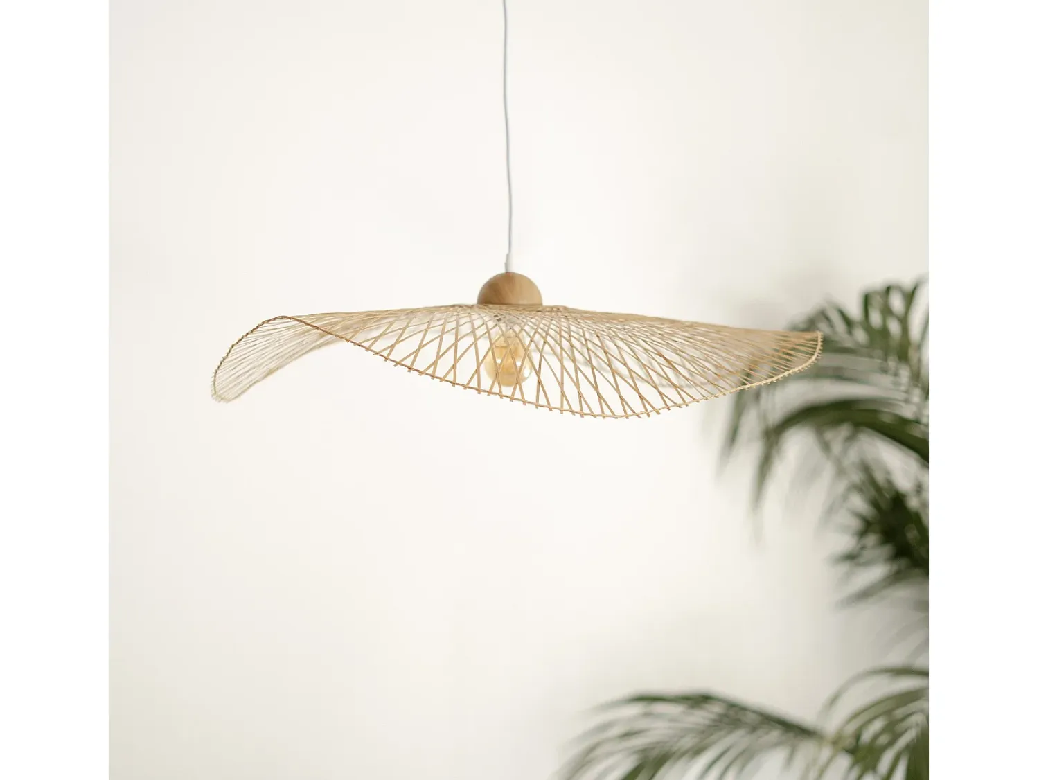 Rendez-Vous Déco Lámpara Suspendida^Lámpara colgante D75 cm en bambú - Jipi Blanco