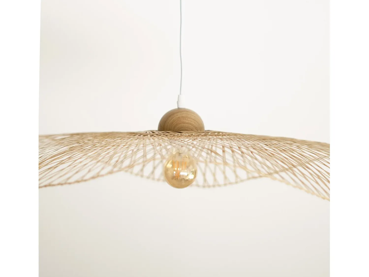 Rendez-Vous Déco Lámpara Suspendida^Lámpara colgante D75 cm en bambú - Jipi Blanco