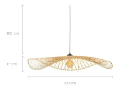 Discount Rendez-Vous Déco Lámpara colgante de bambú de D100 cm - Jipi Negro