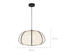 Rendez-Vous Déco Lámpara Suspendida^Lámpara colgante de bambú negro 38 cm - Hana Blanco