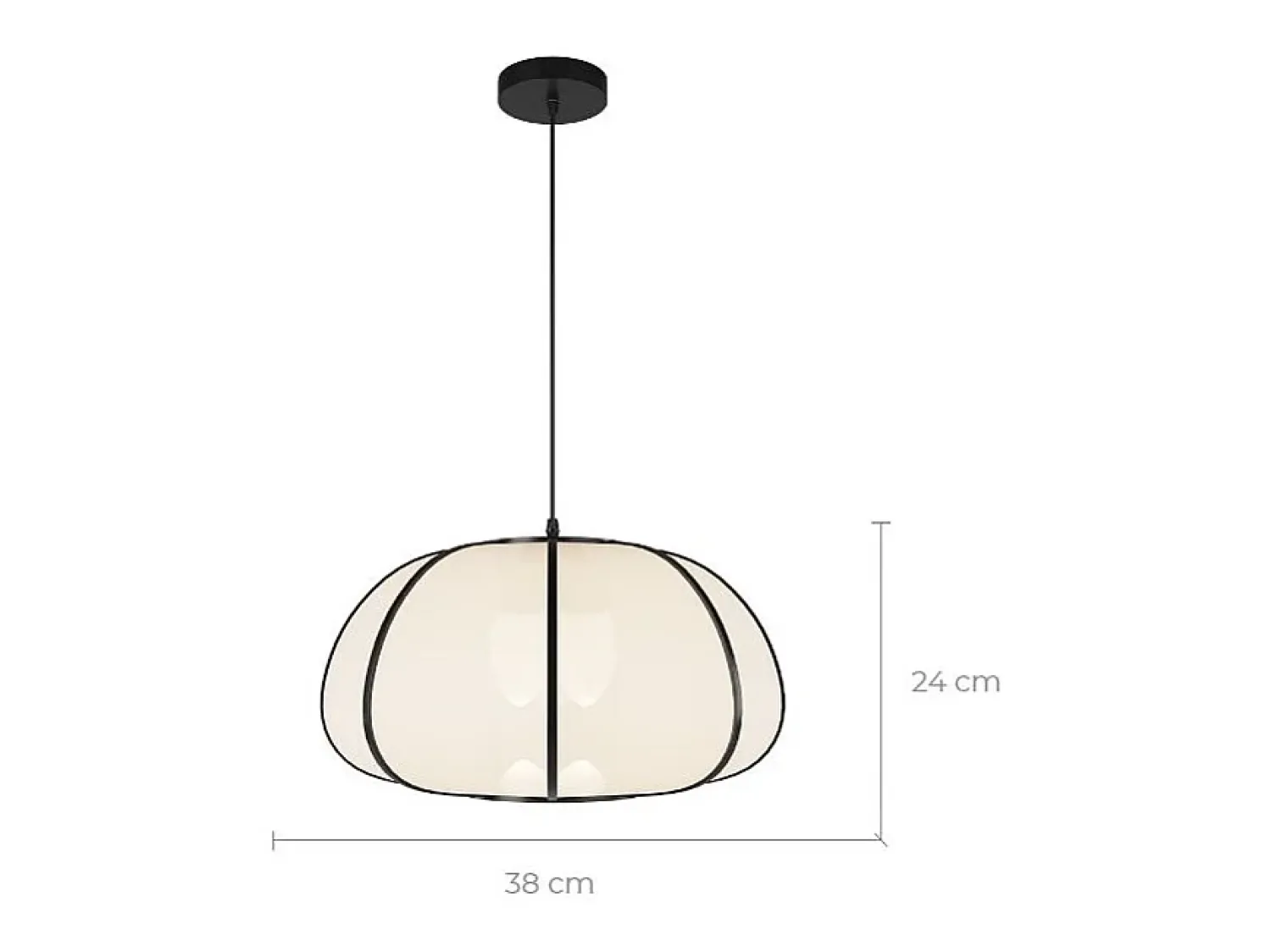 Rendez-Vous Déco Lámpara Suspendida^Lámpara colgante de bambú negro 38 cm - Hana Blanco
