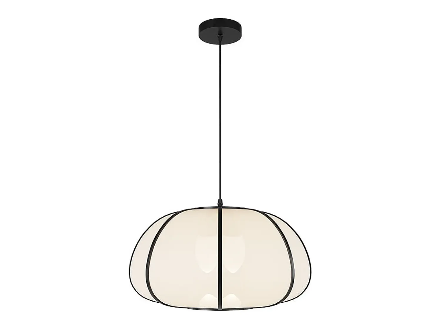 Rendez-Vous Déco Lámpara Suspendida^Lámpara colgante de bambú negro 38 cm - Hana Blanco