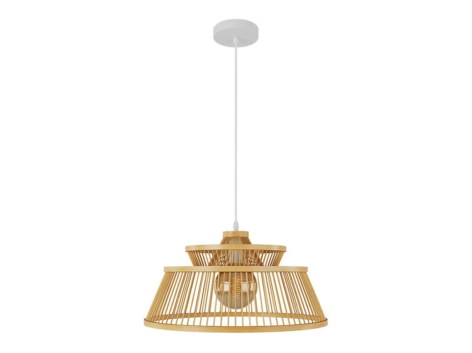 Rendez-Vous Déco Lámpara Suspendida^Lámpara colgante de bambú natural 36 cm - Tahaa Beige