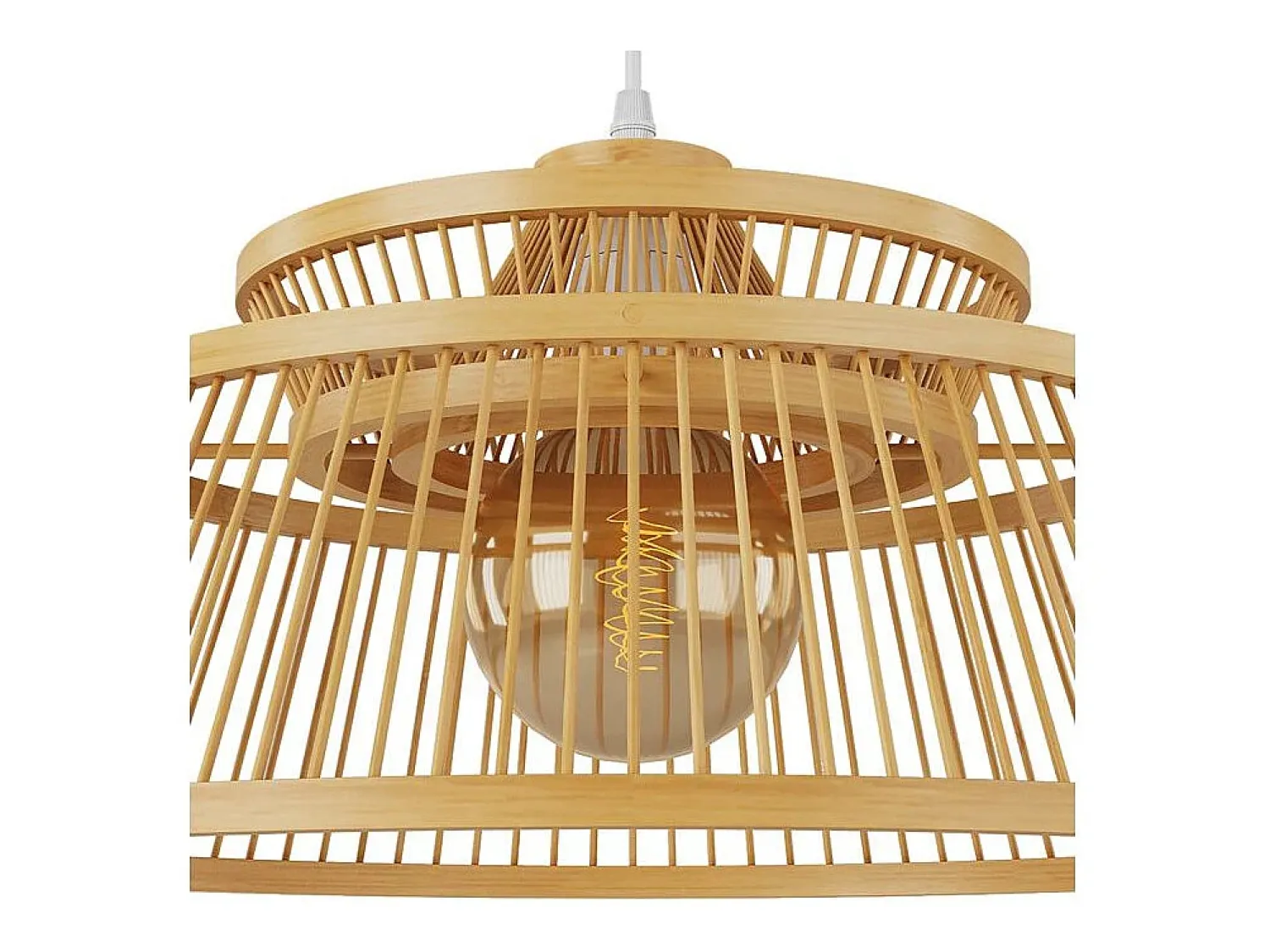 Rendez-Vous Déco Lámpara Suspendida^Lámpara colgante de bambú natural 36 cm - Tahaa Beige